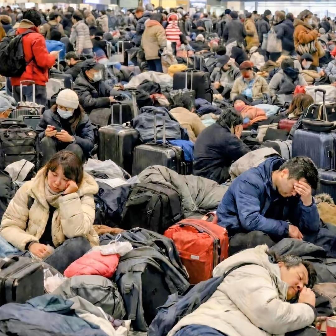 反复说不要去日本，这些人非要去，结果因暴雪七千人滞留机场
北海道新千岁机场因暴雪
