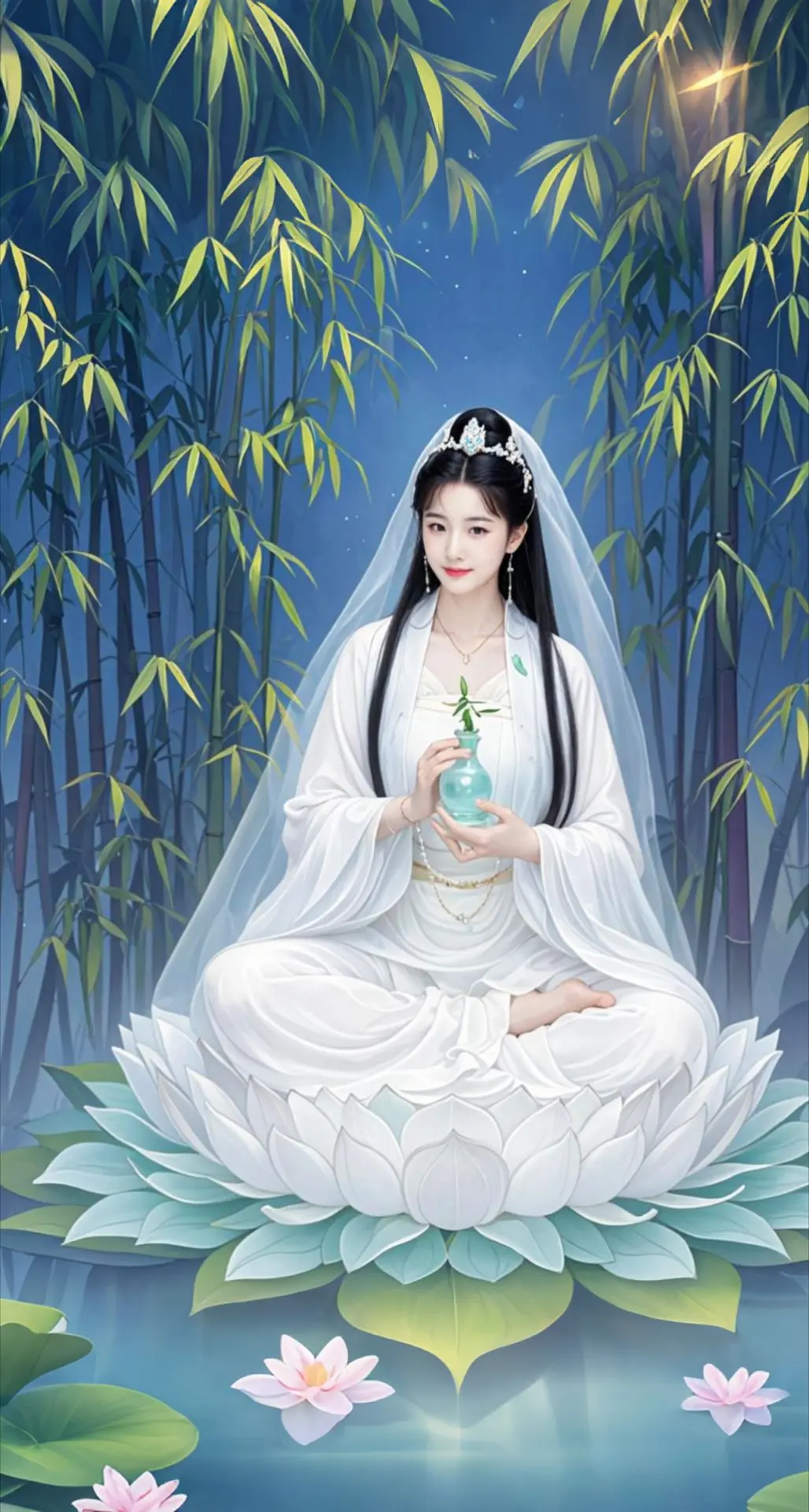 AI扩图 AI白衣观音影