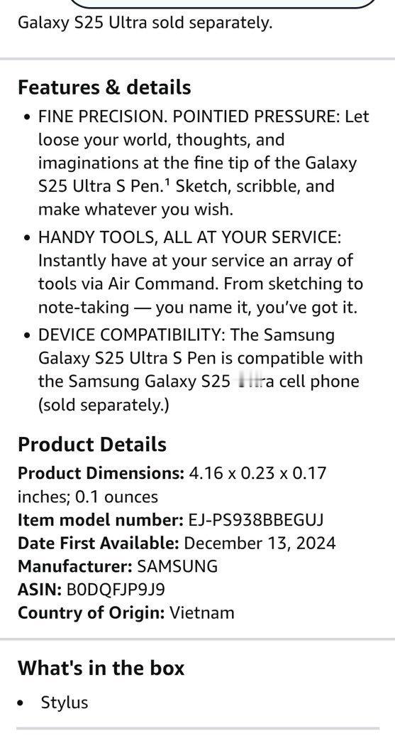 Galaxy S25 Ultra 将配备不支持蓝牙的 S Pen，意味着缺少 A