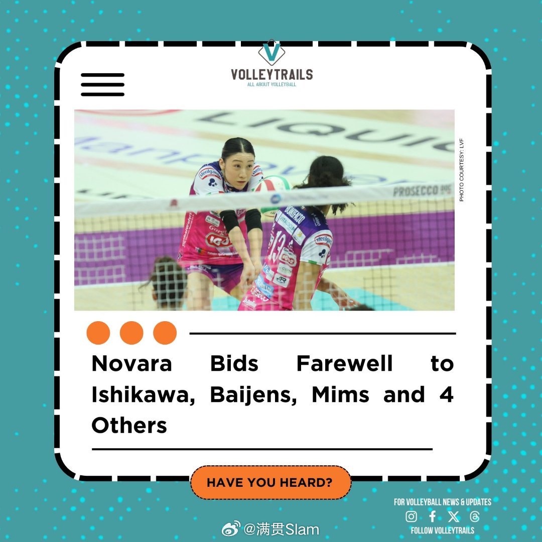 女排 诺瓦拉官方宣布，球队将与七名球员分道扬镳。俱乐部向以下运动员致以感谢与告别