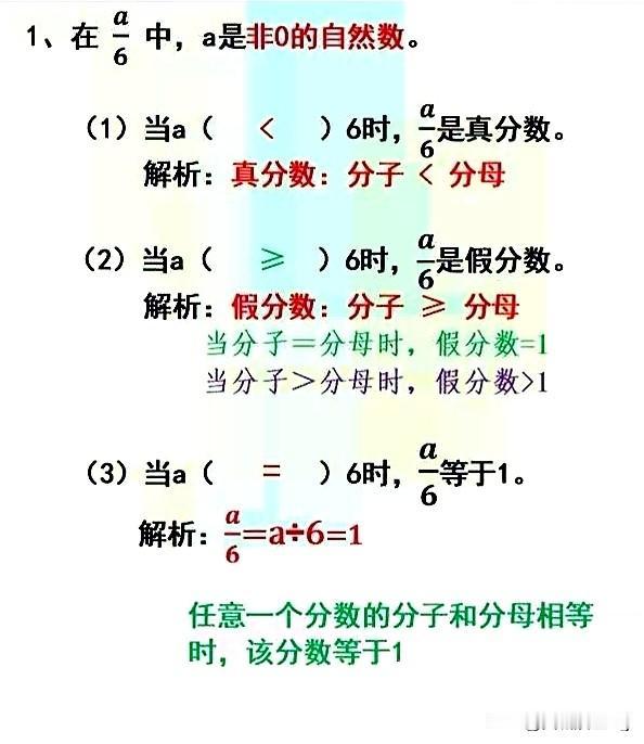 五下数学第四单元分数的意义性质——真假分数判断秘籍：分子与分母大小关系揭秘！