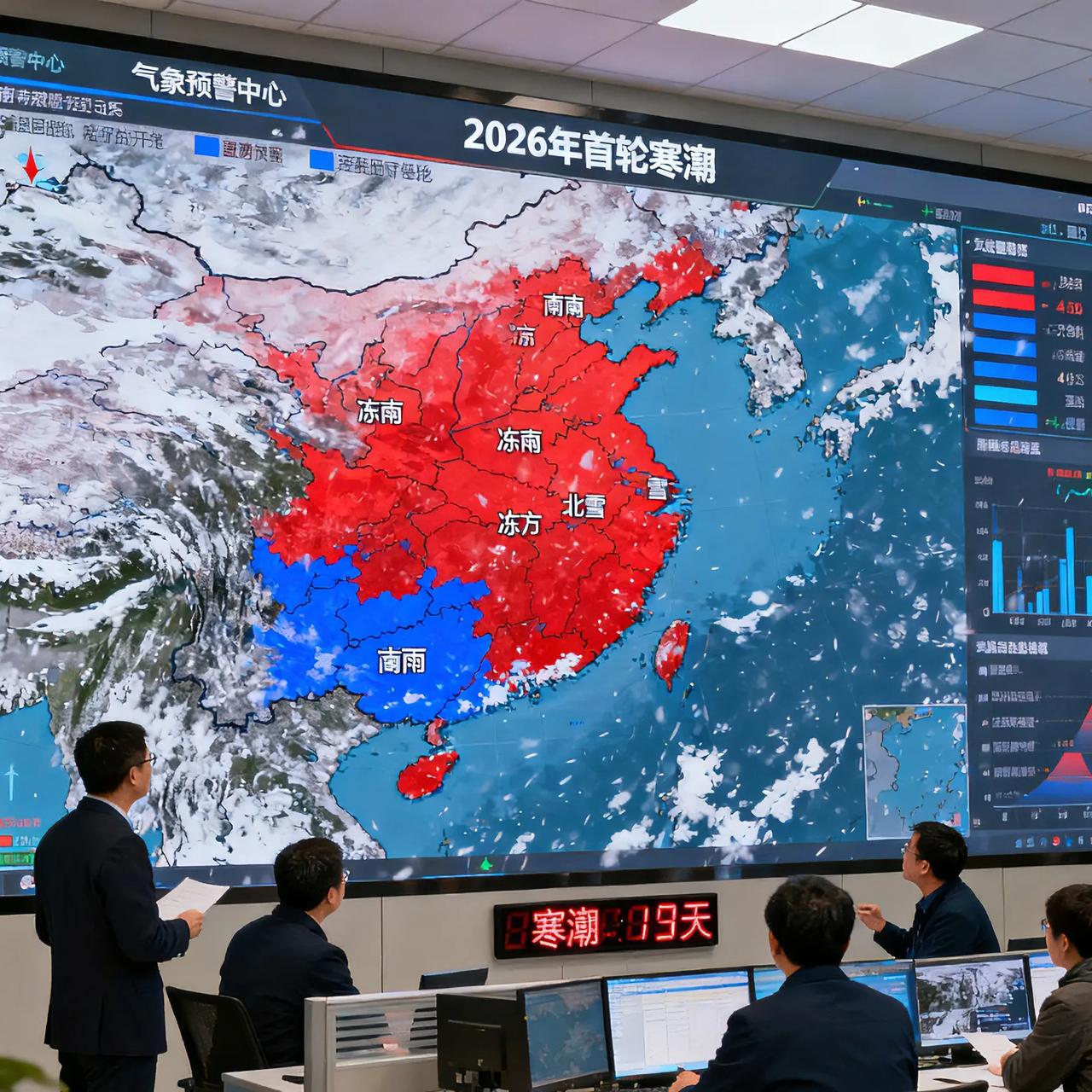 真实事件！2026首轮寒潮范围比肩08年冰灾，南冻北雪却吵翻全网！
 
注意看！