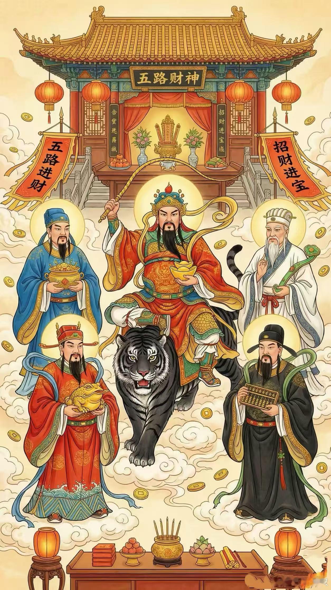 财神到🙏，九叔秉诚祈福！愿财神送宝，鸿运当头，出门求财财到手，居家添福福满门，