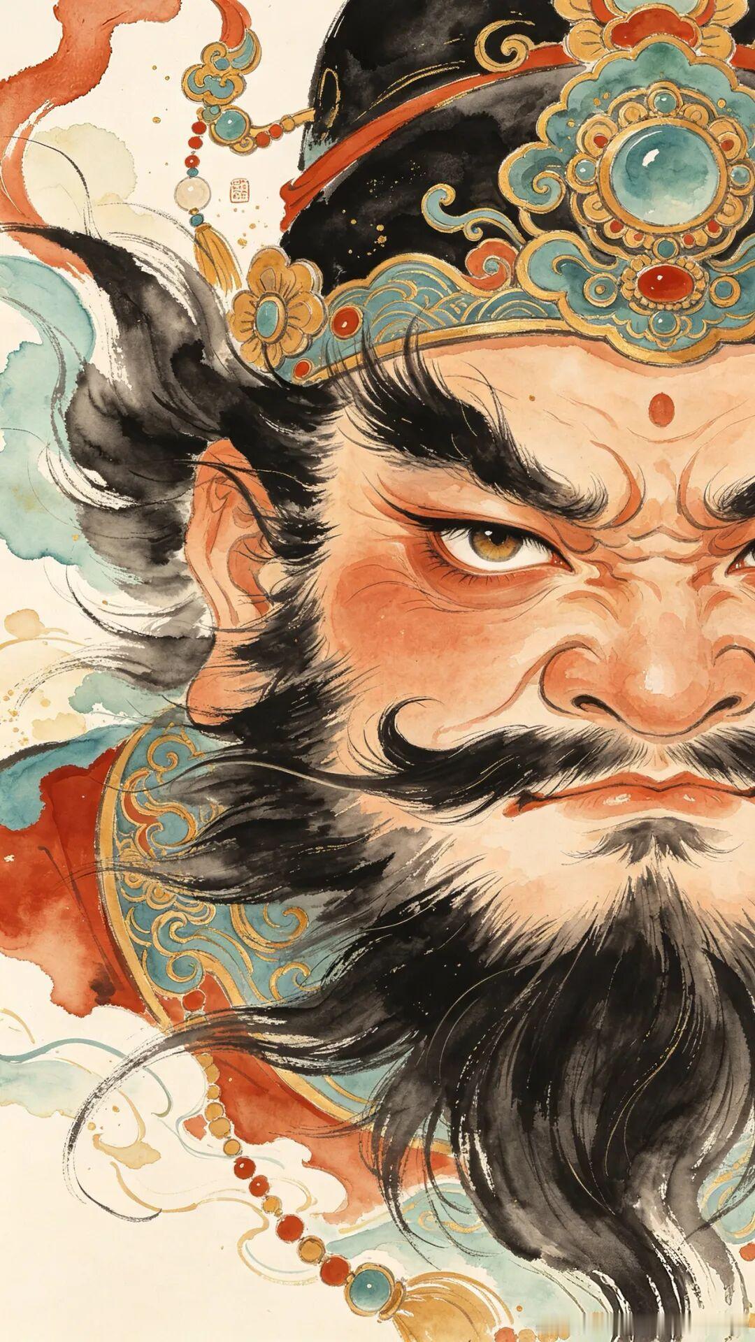 钟馗镇魔，金刚怒目。 