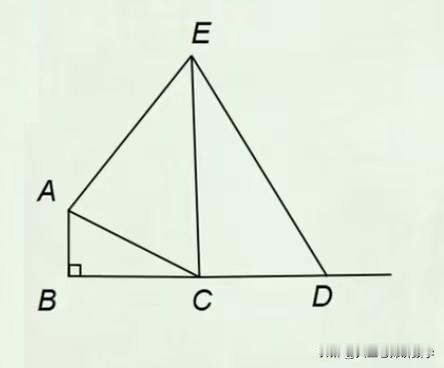 中考数学必刷题，几何题：
如图所示，在直角△ABC中，∠B=90°，∠BCA=3