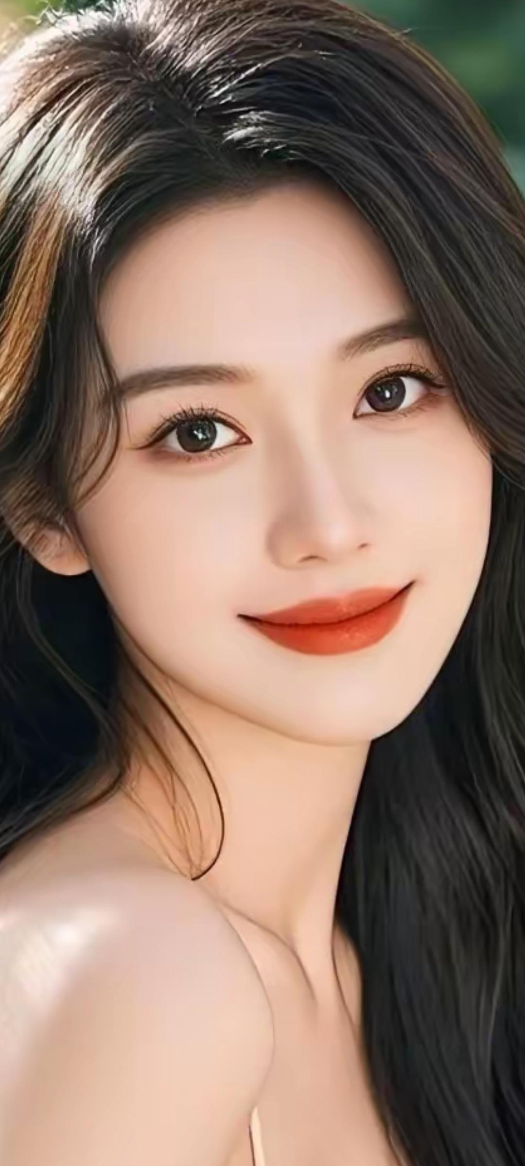 温柔甜美的少女，笑靥如花，红唇轻启，宛如春日暖阳。