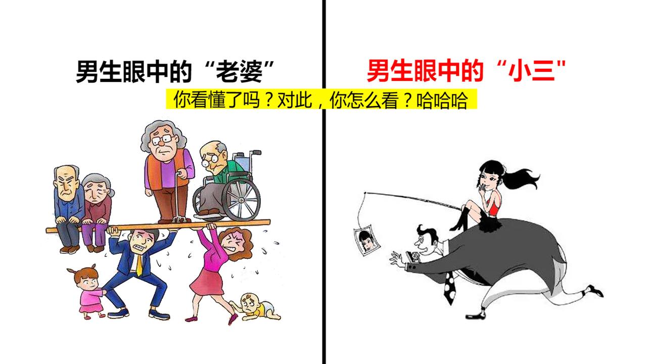 男生眼中“老婆”和“小三”的区别，太真实形象了！哈哈哈