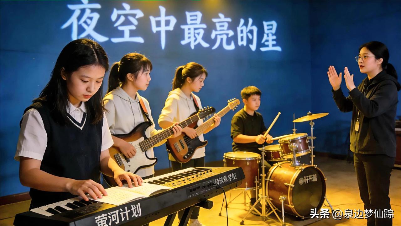 重庆云阳特殊教育学校的“萤河计划”乐队，让人破防。
四个孩子，三种障碍，却用音乐