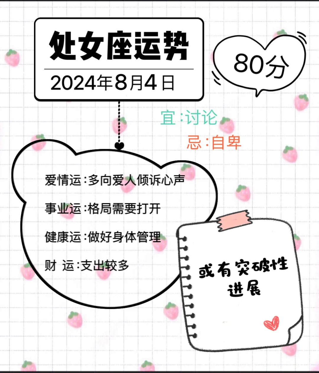 处女座2024年8月4日运势