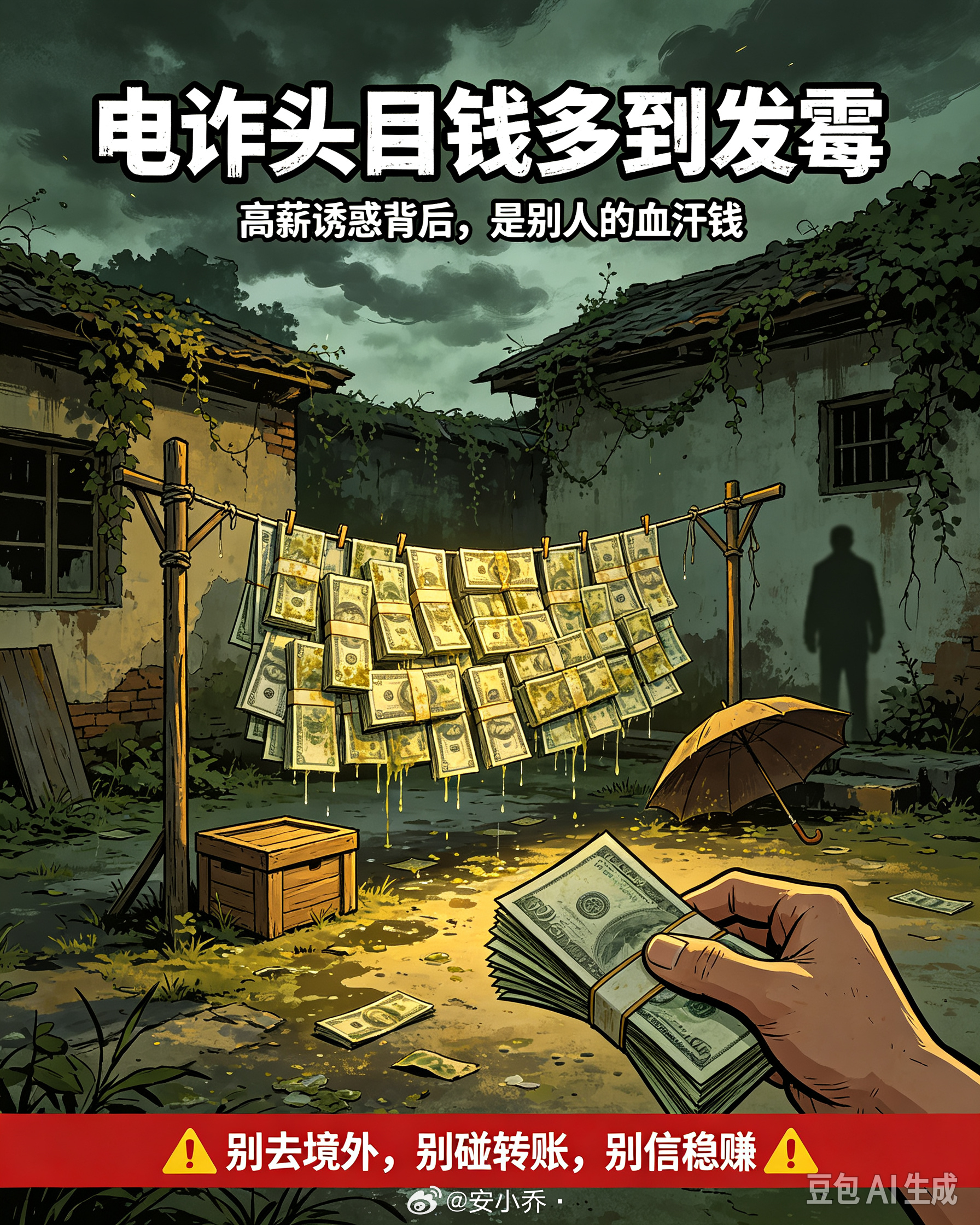 缅北电诈头目的钱多到发霉看到这个新闻真的五味杂陈。头目家里现金堆到受潮发霉，还要