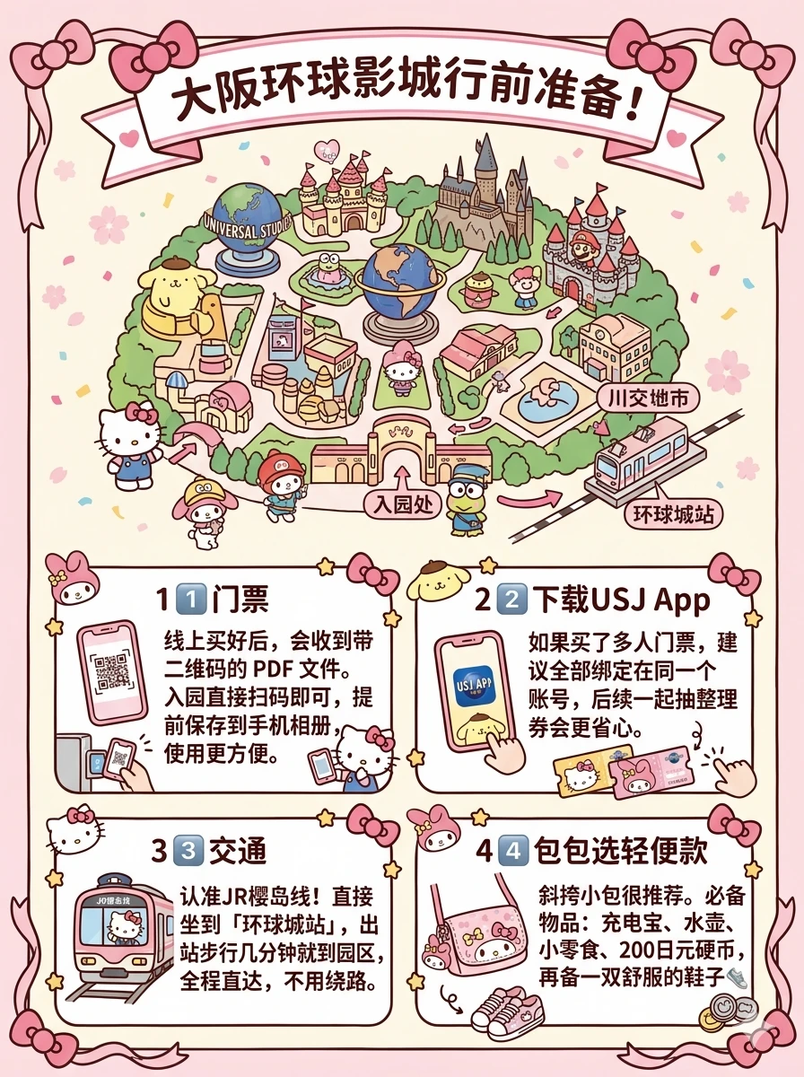如何去usj详细路线！！不迷路！！