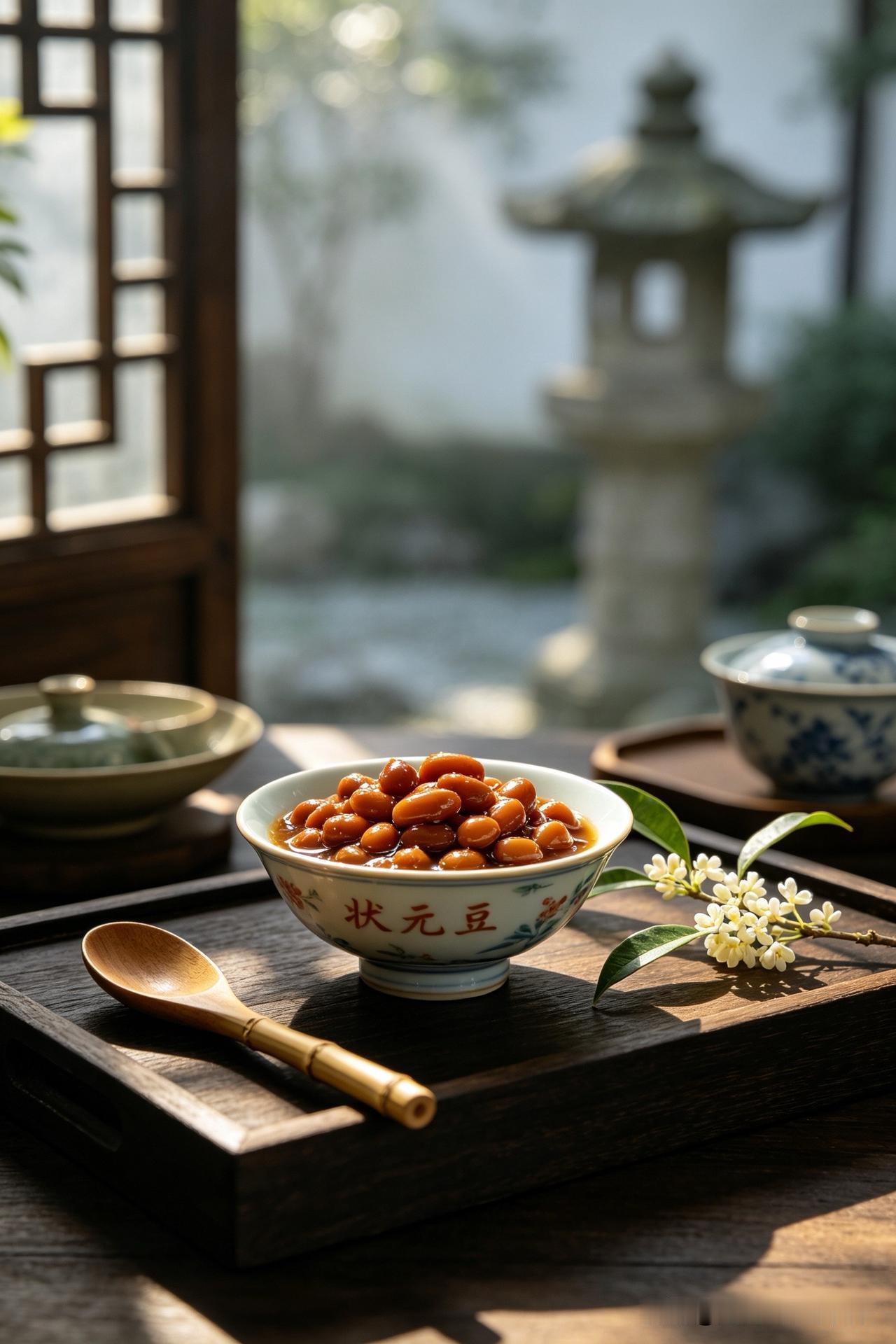 五香蚕豆色如金，
科举传说寓意深。
金陵学子争相食，
         
………