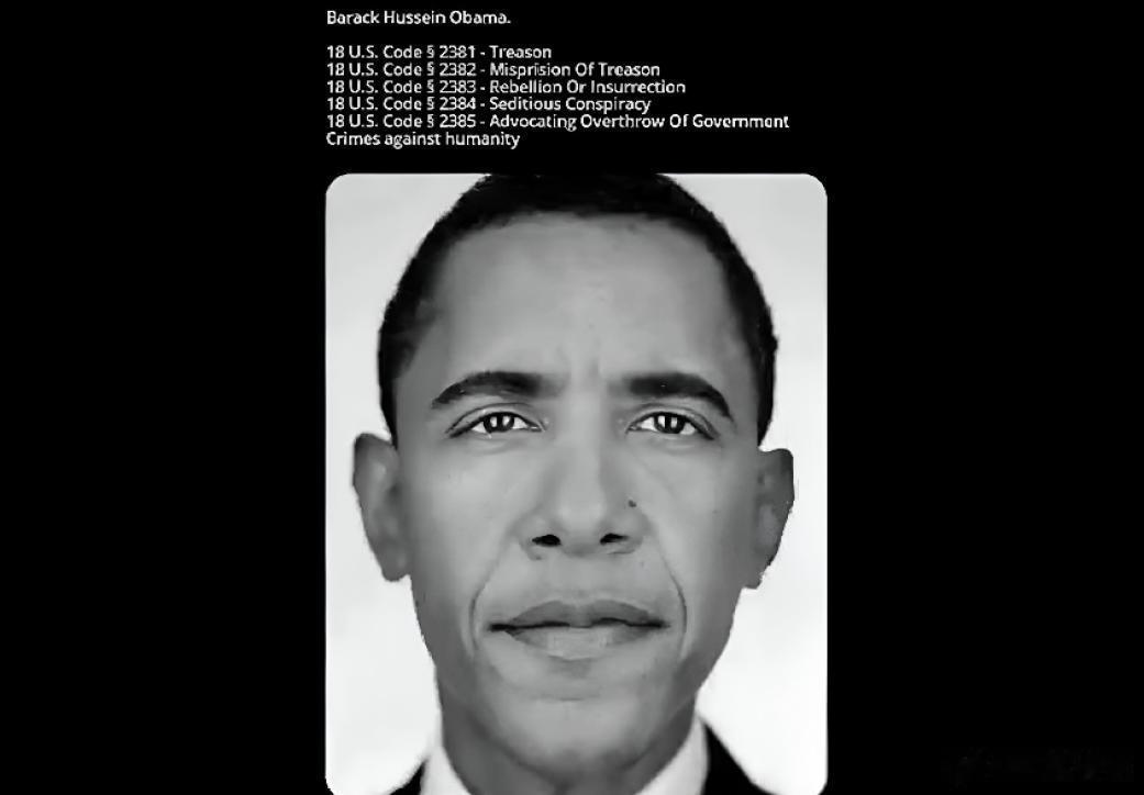指控很明確：叛國罪、煽動叛亂罪和背叛罪——奧巴馬的清算之日即將到來👇🏼 