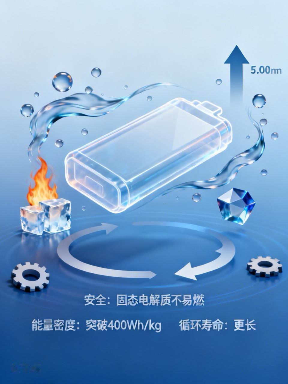 全固态电池优势可太多了。

首先在安全方面，传统锂电池用的液态电解质易燃，而全固