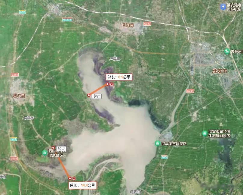 洪泽湖为啥不修桥，淡水湖不可以建设嘛？
修两座桥 
洪泽湖阻挡了距离 
路线时间
