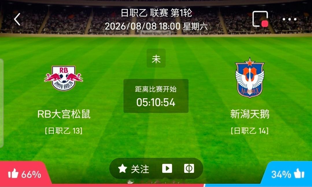 【足球】周六002日职乙方向：RB大宫松鼠vs新泻天鹅日职乙：RB大宫松鼠VS新