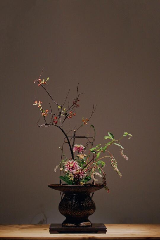 草木花道 插花培训 传统插花 插花 中式插花 花道