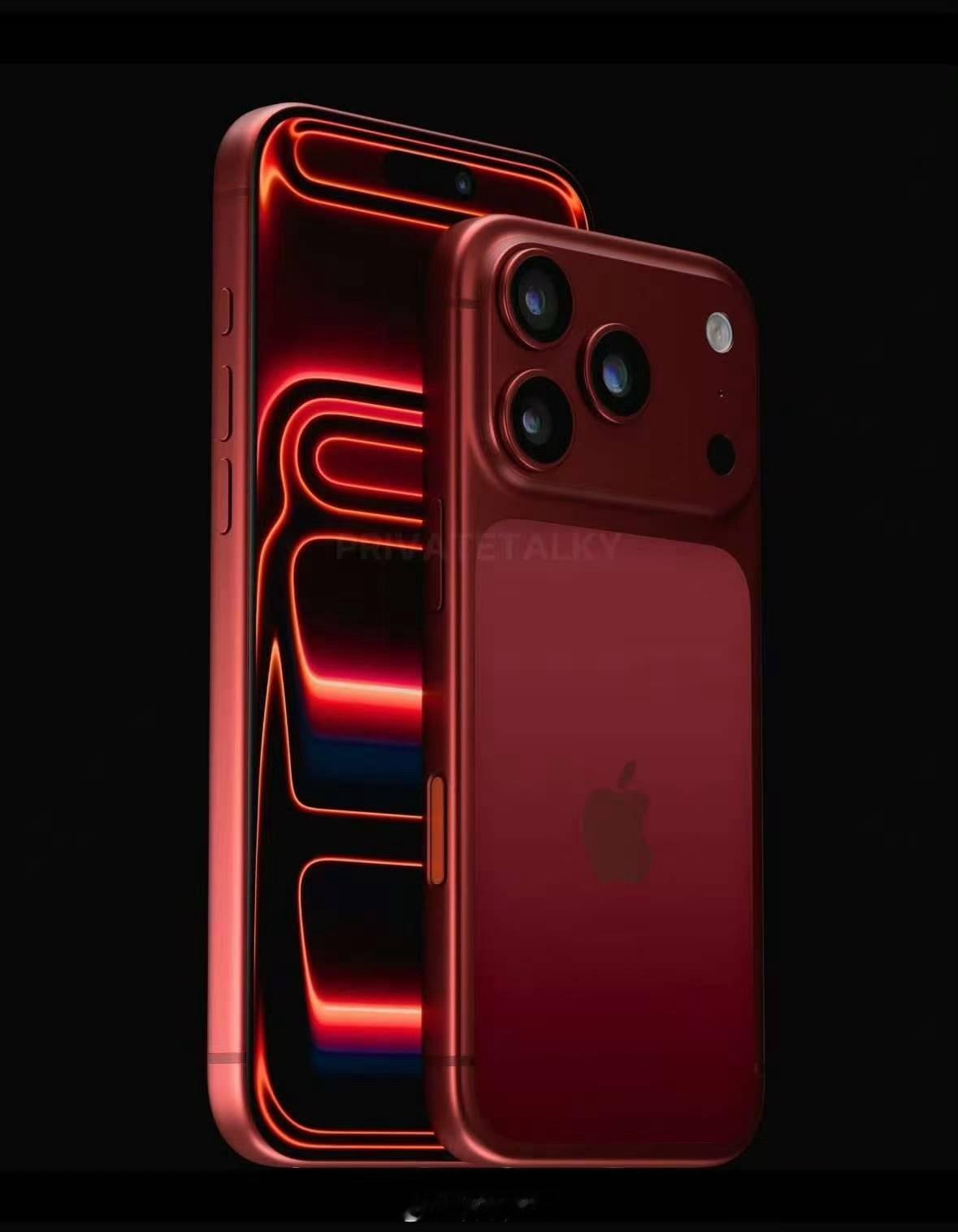 iPhone18Pro深红色深红色款基本板上钉钉，光看渲染图就已经能想象到真机的