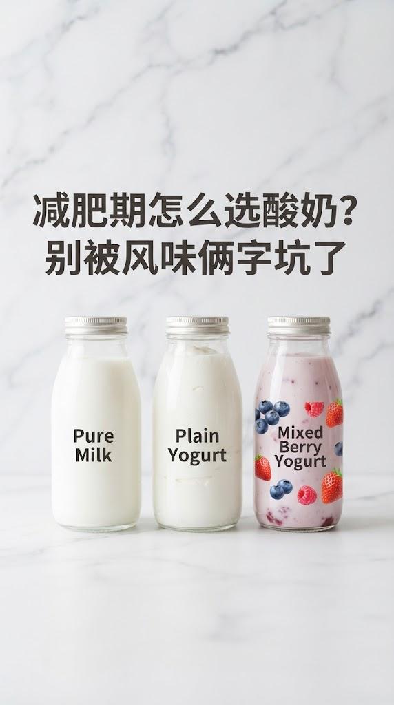 减肥期怎么选酸奶？别被风味俩字坑了

每次在超市冷柜前犯难，各种“风味酸奶”、“
