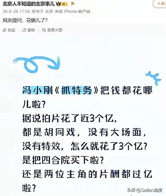 抓特务3个亿花哪儿去了？

按照网上的信息：制作成本2个亿，宣发费用7000万-