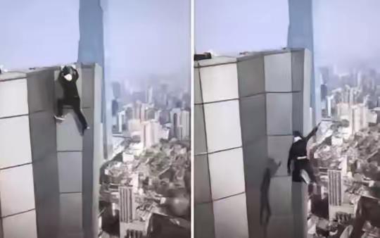 2017年，湖南小伙吴永宁为了赚取10万元，在长沙华远国际大厦263米高的楼顶进