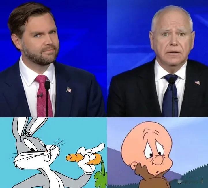 【迷图】
昨晚上的美国副总统竞选人
——万斯和沃尔兹。