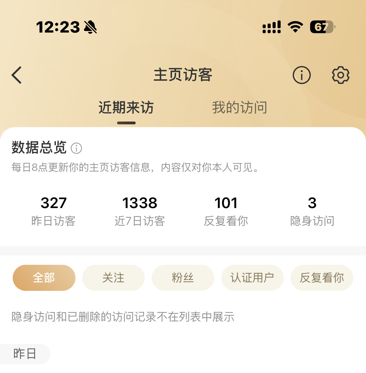 每天都固定3个隐身访问到底是谁暗恋我 ❤️ ​​​