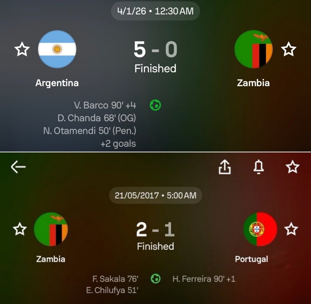 还记得赞比亚曾经2比1葡萄牙那场比赛吗！ 