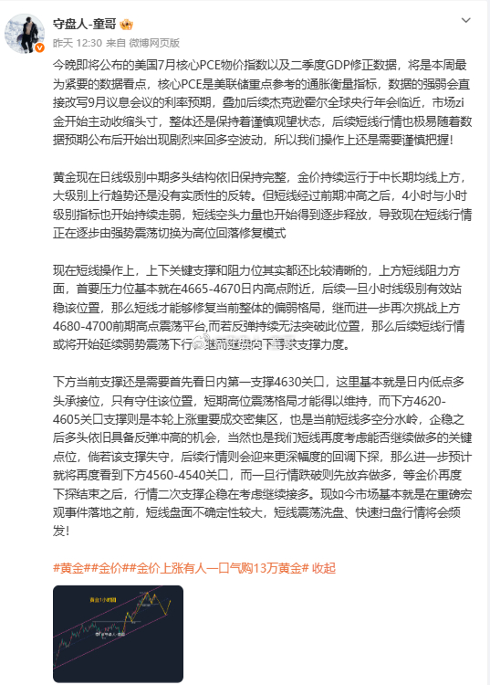 昨天的行情我在市场还没有选择方向之前，童哥就把4603放在了大家面前，这个位置一