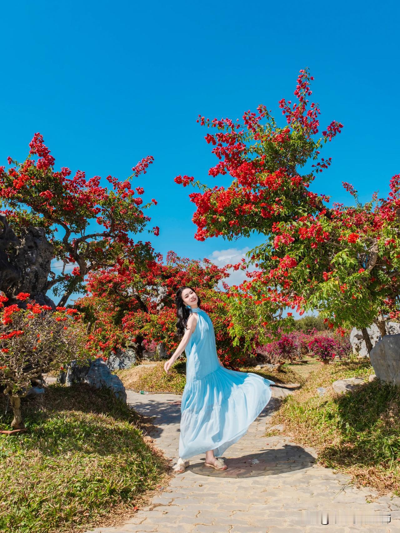 【陵水南旅拍】📍南湾花镇 客片分享 📷摄影师：@梨木子摄影师 

一头扎进春