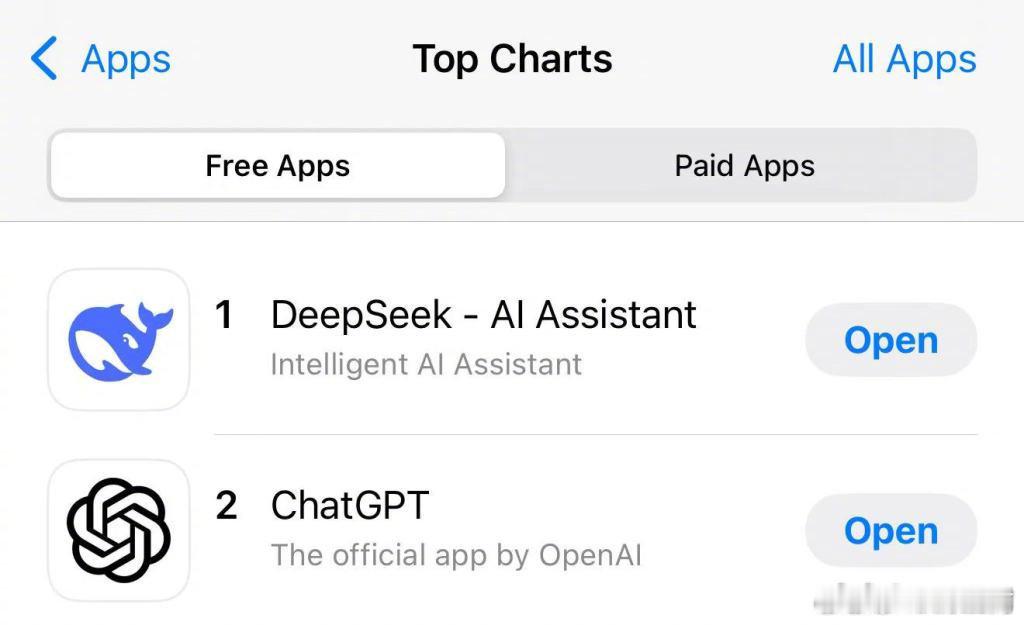 DeepSeek新模型火到海外 DeepSeek爆火，直接登顶苹果中国地区和美国