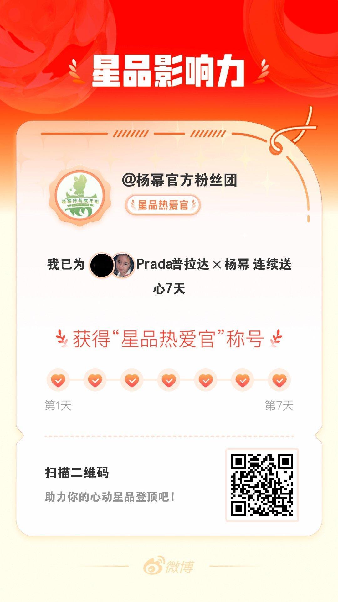 我在星品影响力上为 X 连续送心7天，获得“星品热爱官”称号！快来一起pick你