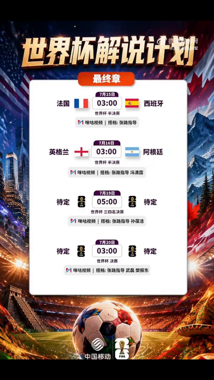 世界杯解说计划。