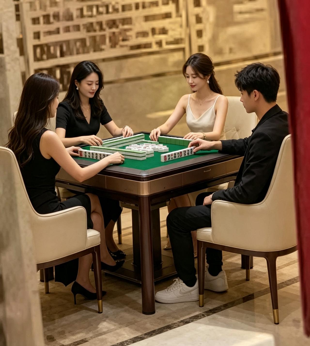 打麻将最怕遇到什么情况？
 
一桌人热热闹闹搓麻将，这位男士目光全程落在旁人身上
