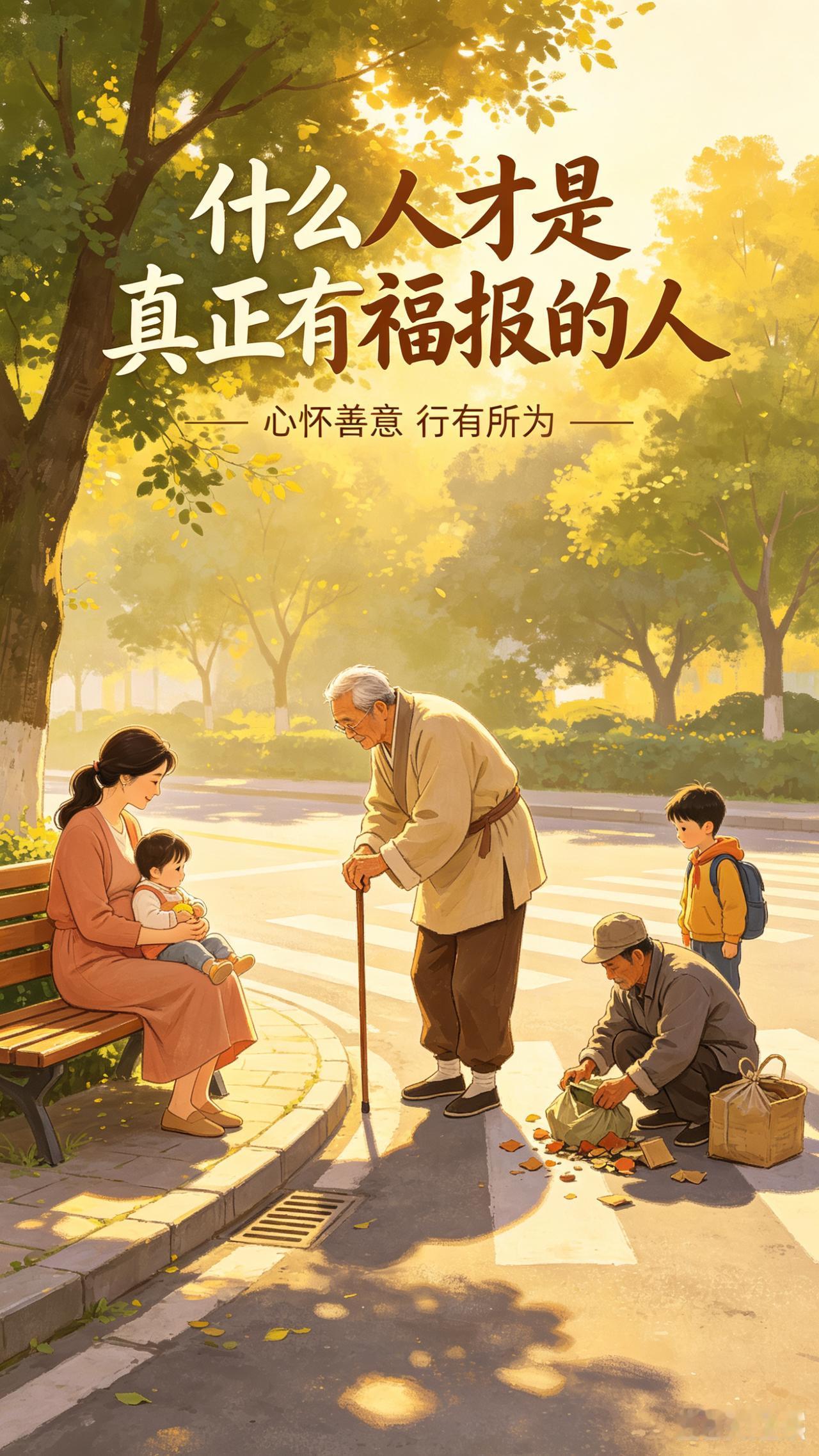 什么人才是真正有福报的人
 
晚高峰的十字路口，暖金色的夕阳把柏油路晒得微微发烫