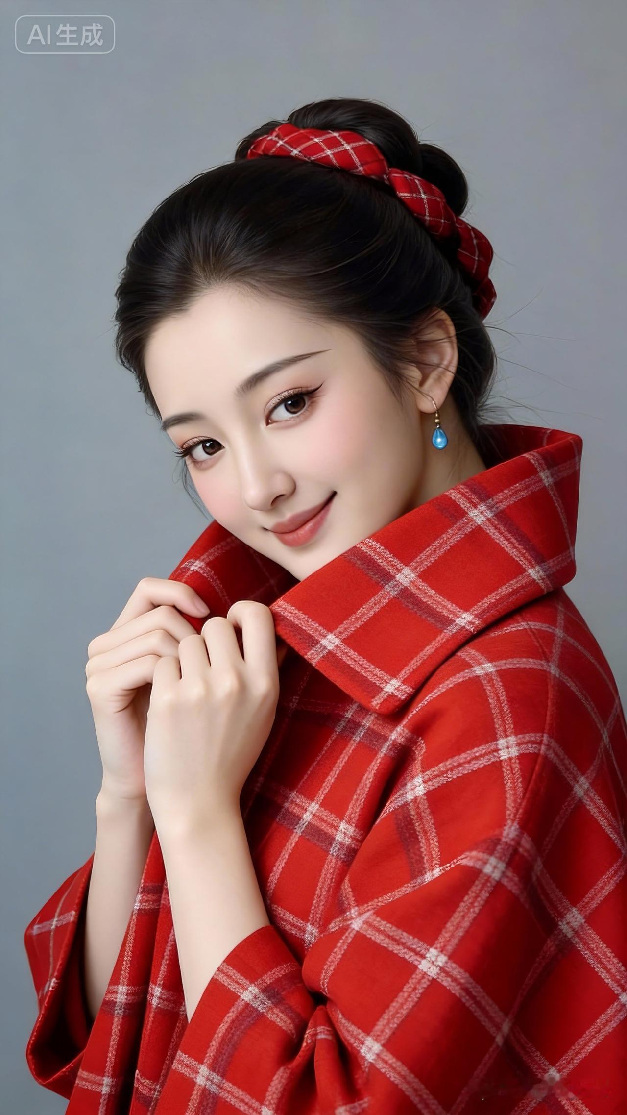 甜美红格子外套，元气少女穿搭指南💖