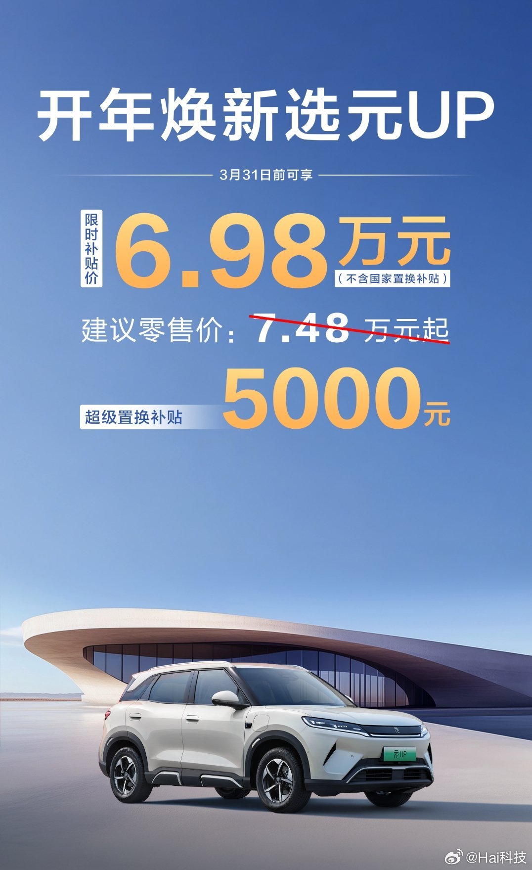 大家忧虑多了，汽车不会涨价！这不开年王炸来了！王朝网开年厂补5000元，6字头入