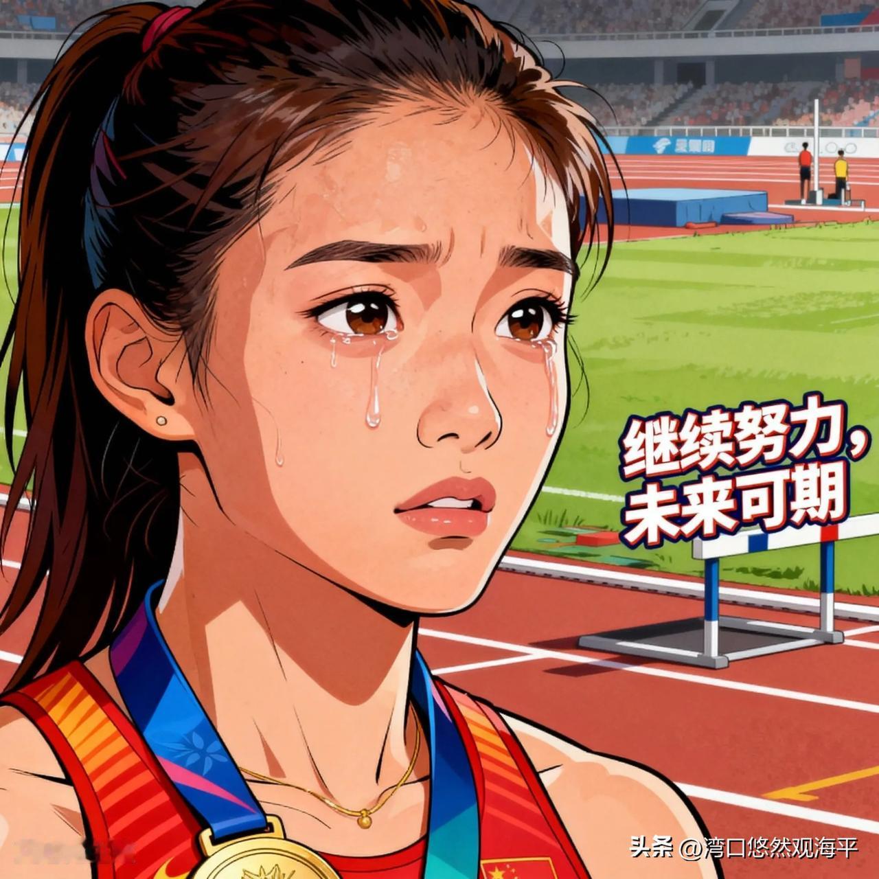 吴艳妮全运会摘银后落泪，这泪里有不甘，更有对自我的高要求。
        三次