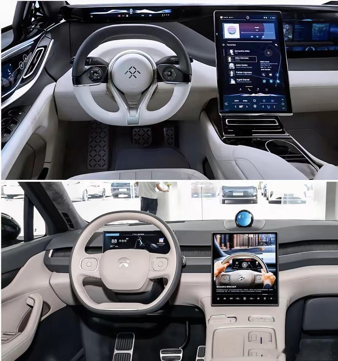 2024款蔚来ES8和2017款法拉第未来FF91内饰和外观对比，贾跃亭在201
