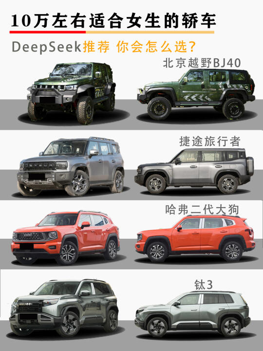 10万左右💰适合女生开的越野车盘点📝