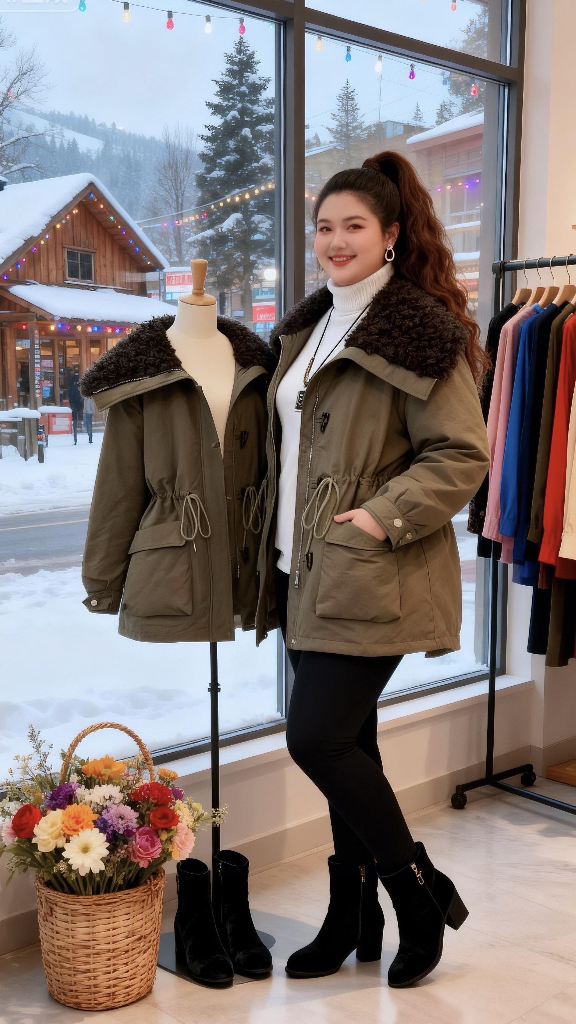 冬季穿搭 保暖外套大码女装胖妹妹的冬季有效穿搭年底微胖女生体面穿搭