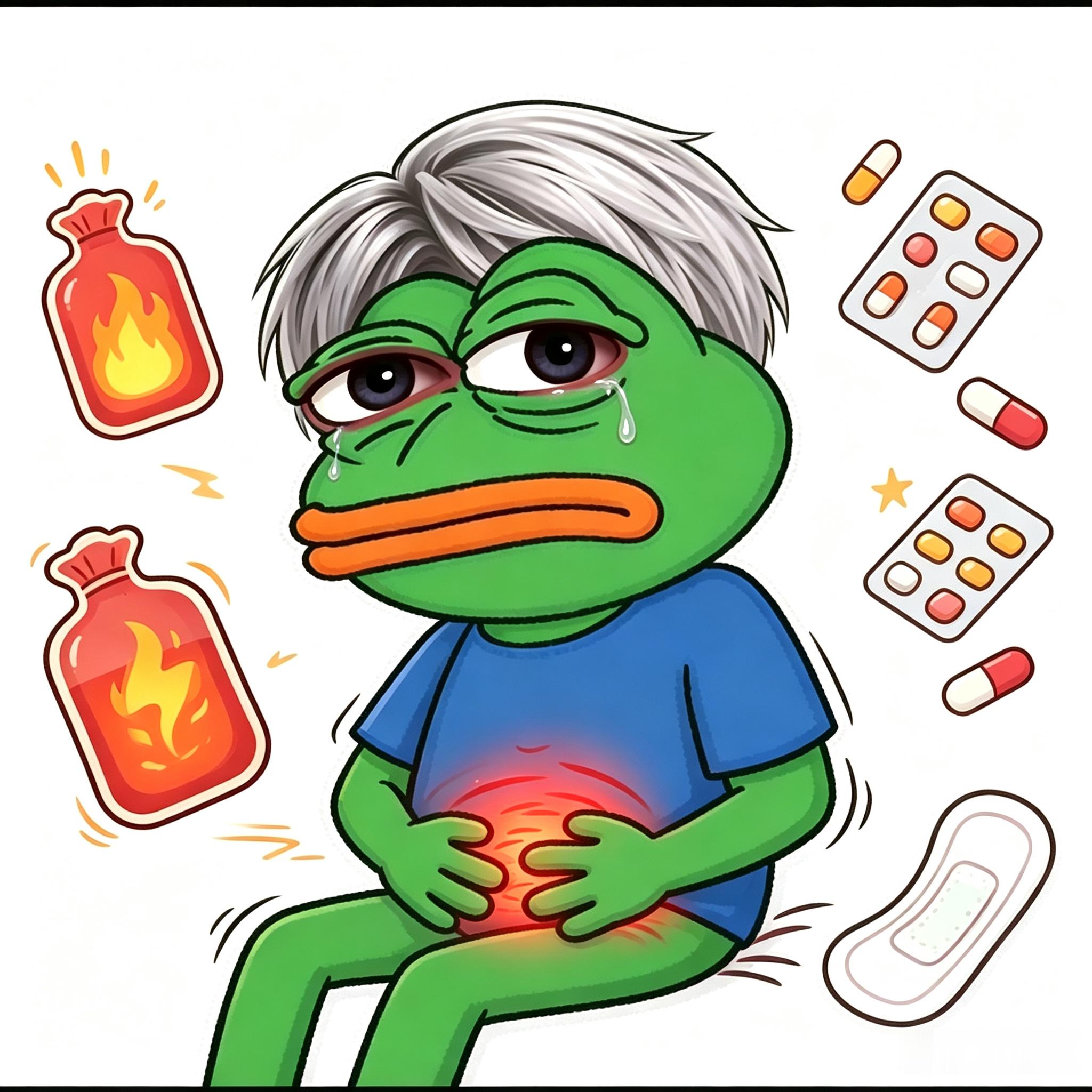 来月经的沈星回 蛙好辛苦，哒哒肚子痛痛不舒呼哭哭了，还好有贴心的小旺肥给准备的爱