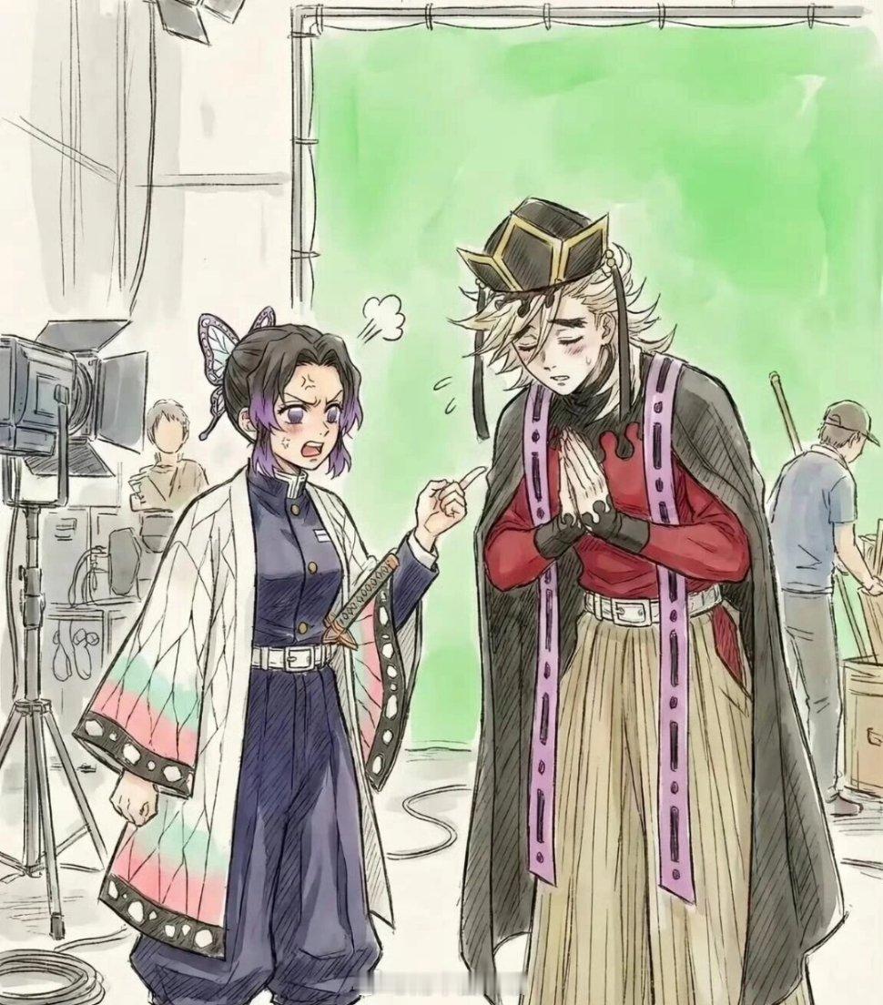 动漫动漫里那些伟大的杀青梗2025动漫嘉年华动漫点评团 鬼灭之刃拍戏演员候场后台