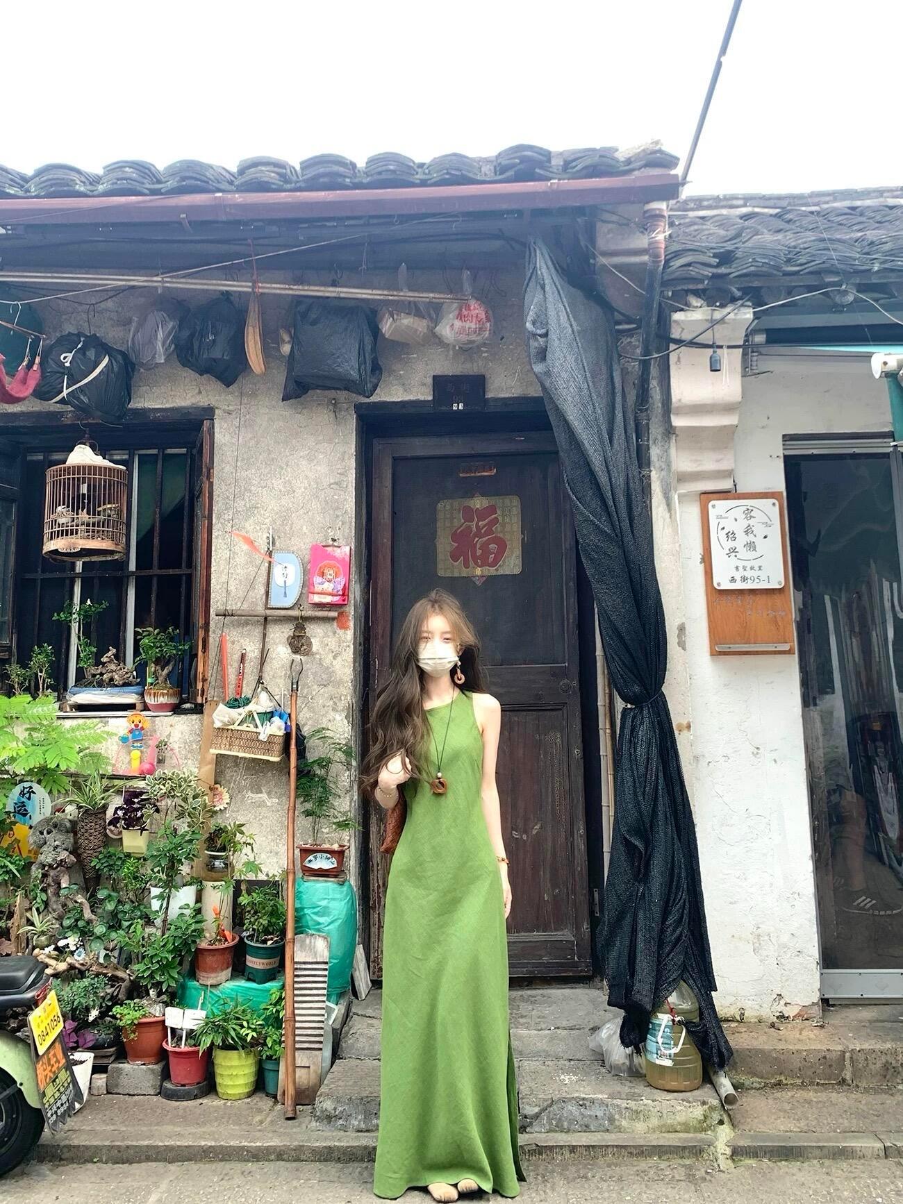 ootd🌿巷子绿裙杀疯了！森系氛围感直接封神✨——被问爆的夏日氧气穿搭，出片率