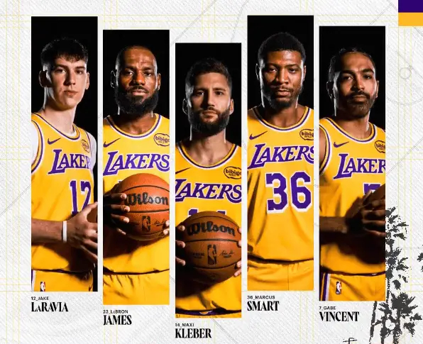 今日湖人首发：拉拉维亚、詹姆斯、克莱贝尔、斯玛特、文森特。这首发看得我真绝望……