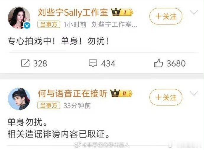 何与刘些宁否认恋情双方都否认恋情了 