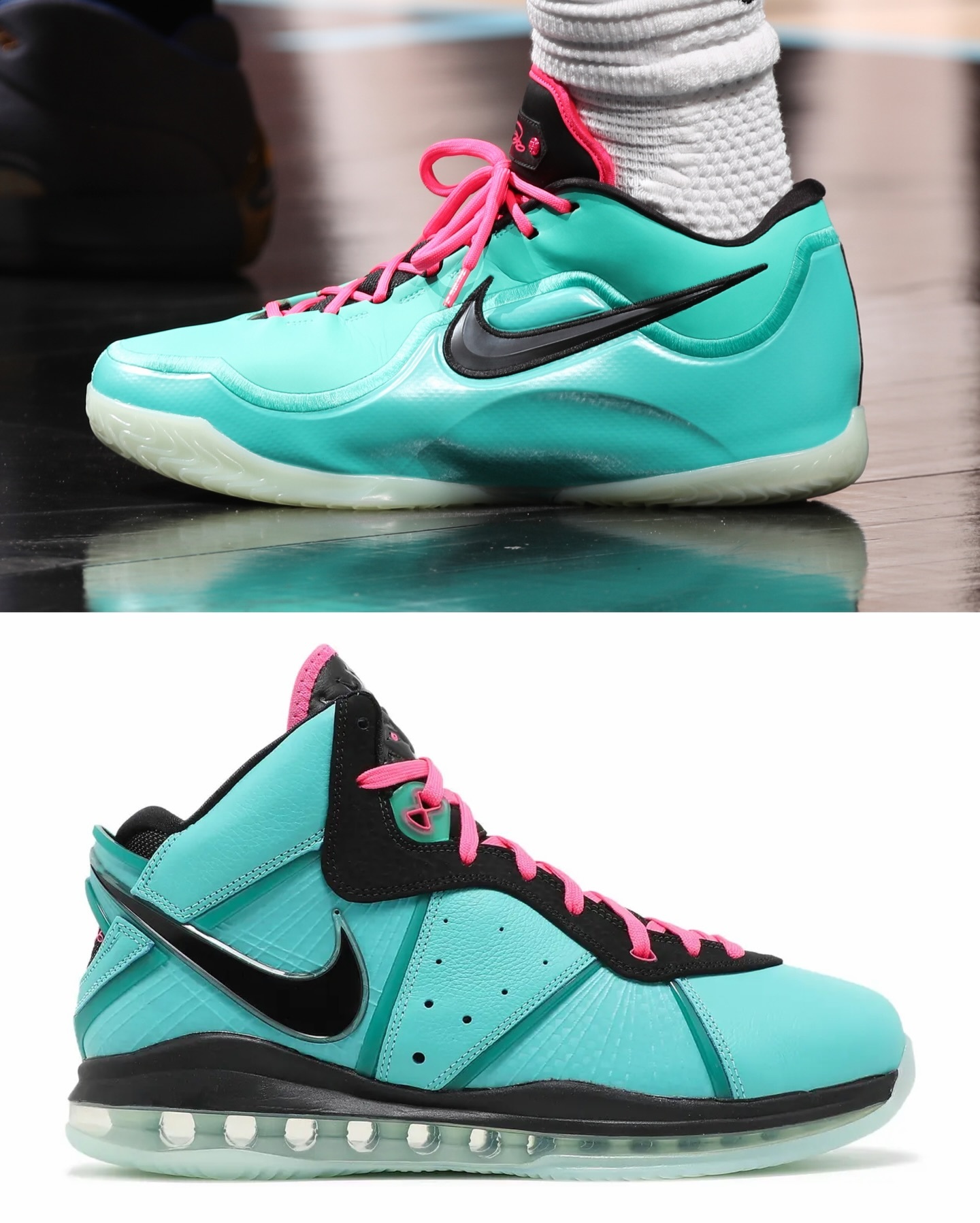 詹姆斯今日上脚 Nike LeBron 23 “South Beach” PE。