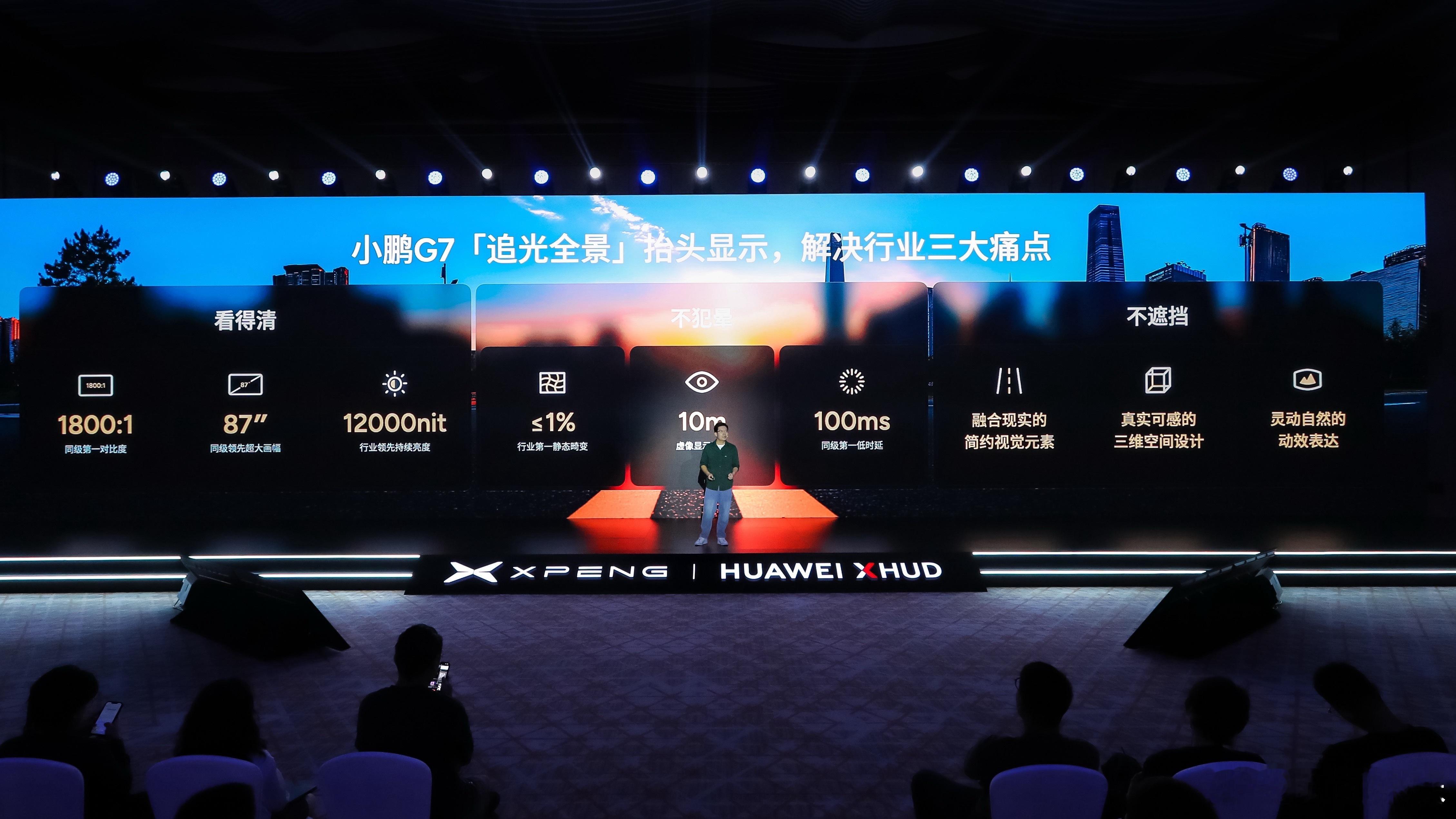 小鹏G7首发的AR−HUD真可以，又能智驾领航又有光毯指引，大家平时开车用HUD