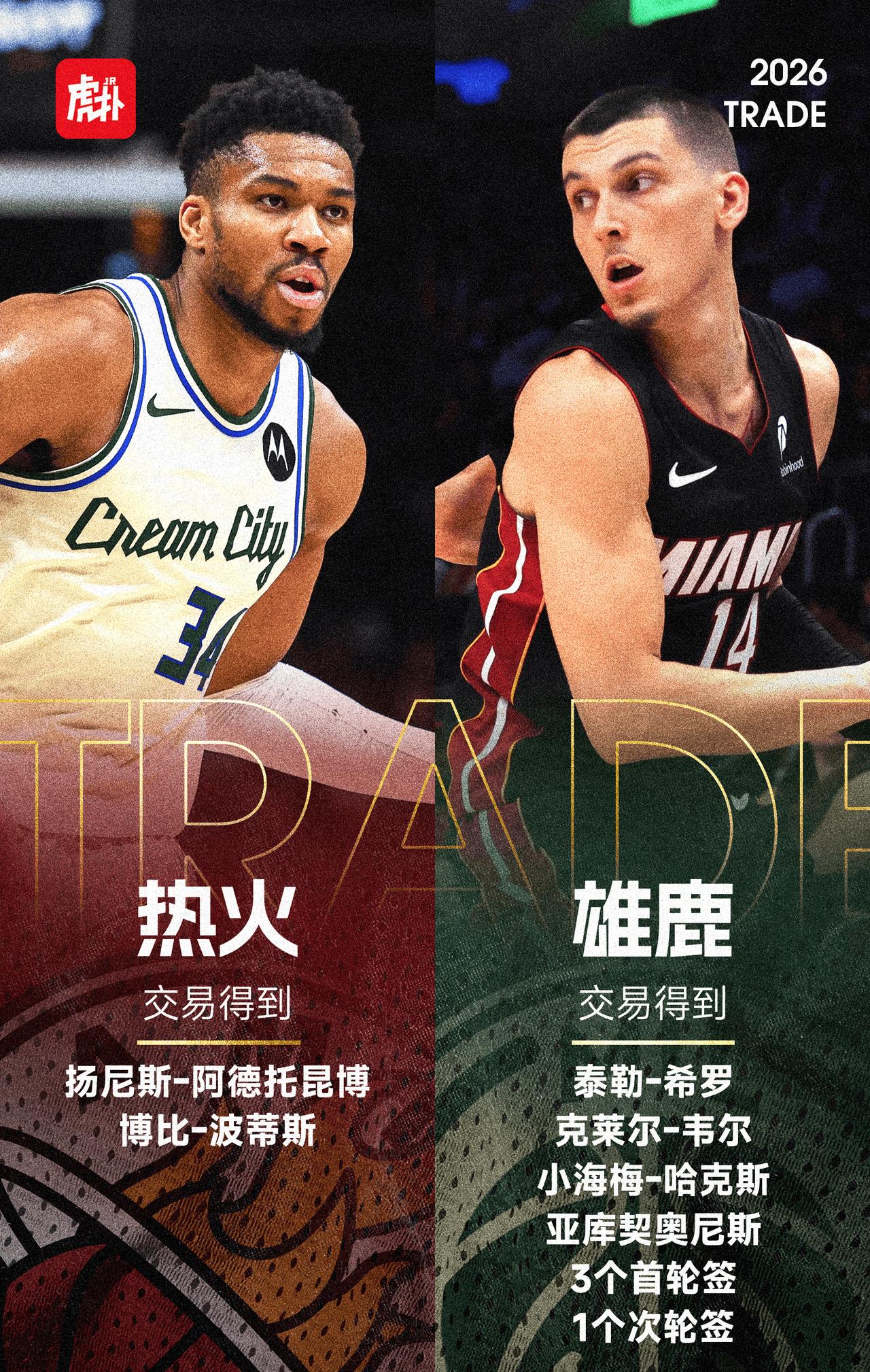 字母哥去迈阿密了，雄鹿重建，热火要冲总冠军。

热火是上赛季东部第十，球队还有8