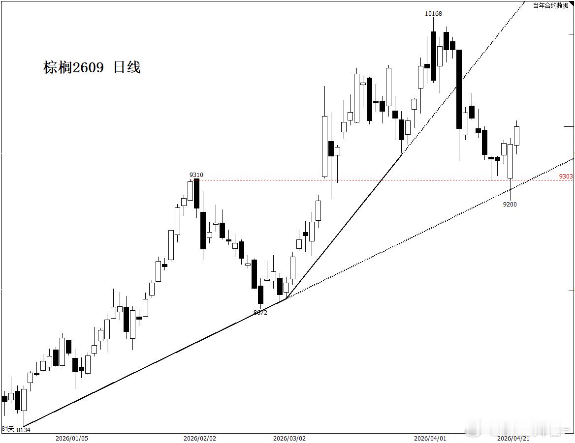 棕榈 有力气，前面是完全跟着原油走，现在有“厄尔尼诺”预期的加持，开始特立独行了
